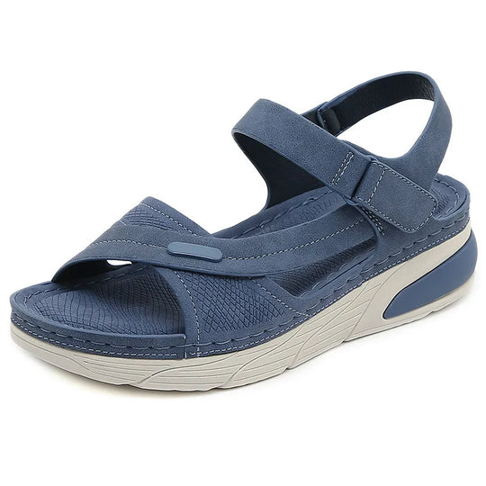 Sandale orthopédique femme soutien plantaire bleu
