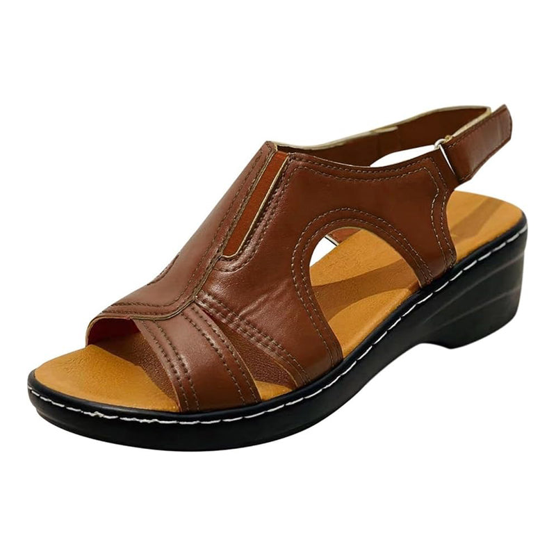 Sandale orthopédique femme urbaine confort marron