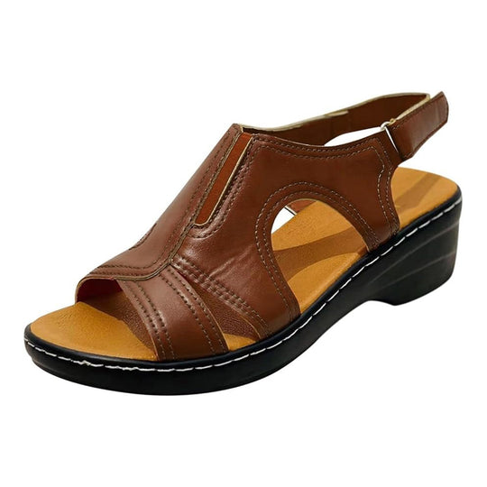 Sandale orthopédique femme urbaine confort marron