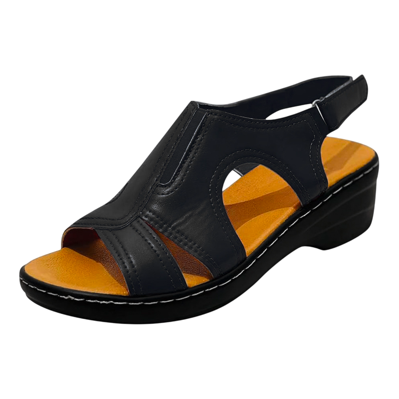 Sandale orthopédique femme urbaine confort noir