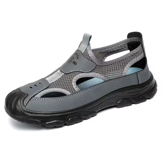Sandale orthopédique homme aérée et souple gris