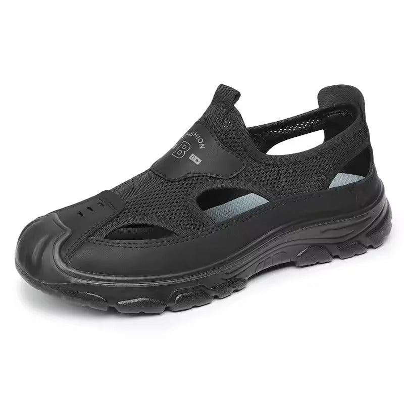 Sandale orthopédique homme aérée et souple noir