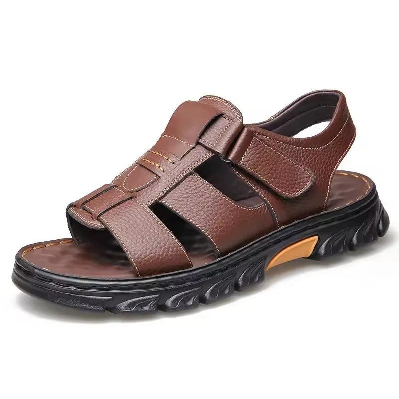 Sandale orthopédique homme confort enveloppant marron