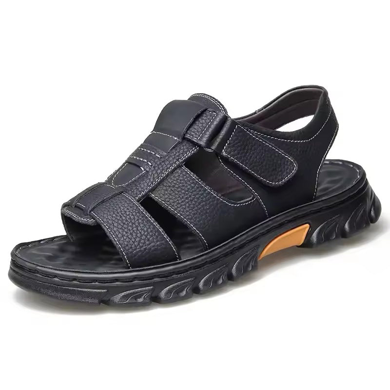 Sandale orthopédique homme confort enveloppant noir