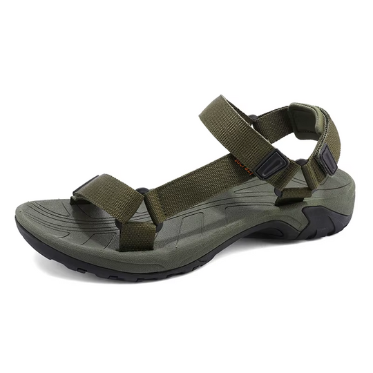 Sandale orthopédique homme de marche réglable kaki