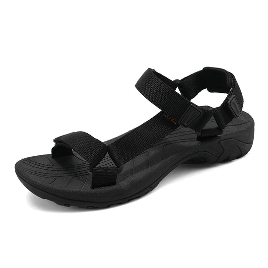 Sandale orthopédique homme de marche réglable noir