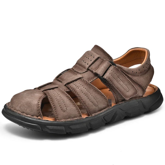 Sandale orthopédique homme fermée ergonomique marron