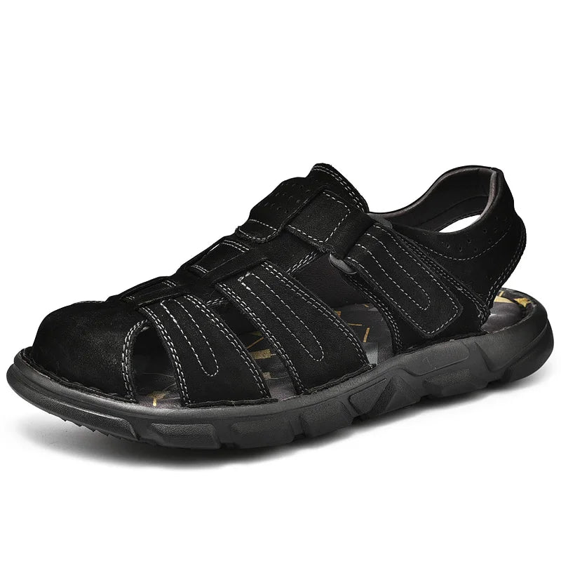 Sandale orthopédique homme fermée ergonomique noire