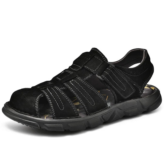 Sandale orthopédique homme fermée ergonomique noire