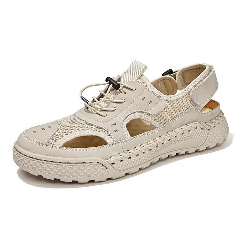 Sandale orthopédique homme à maille respirante beige