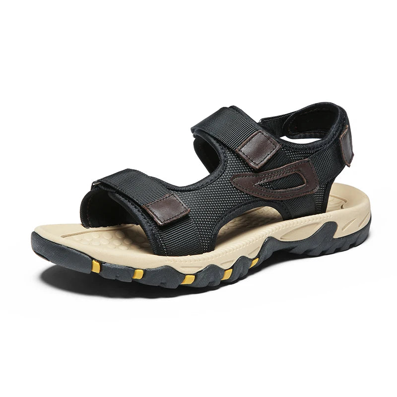Sandale orthopédique homme robuste et légère noir