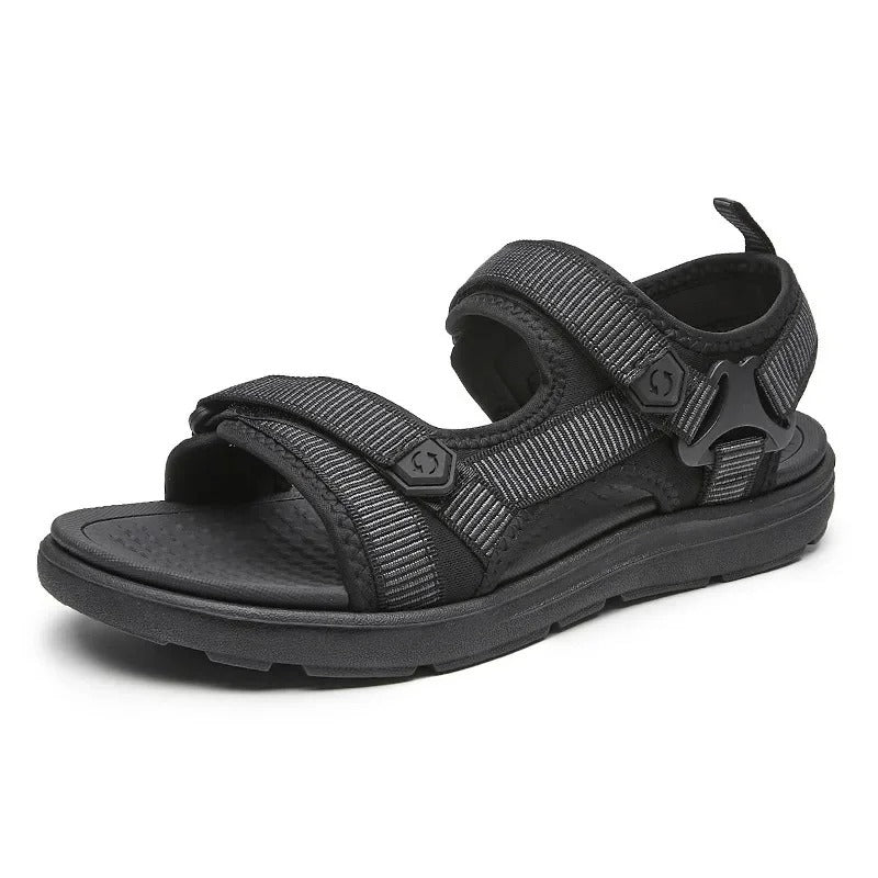 Sandale orthopédique homme à semelle renforcée noir