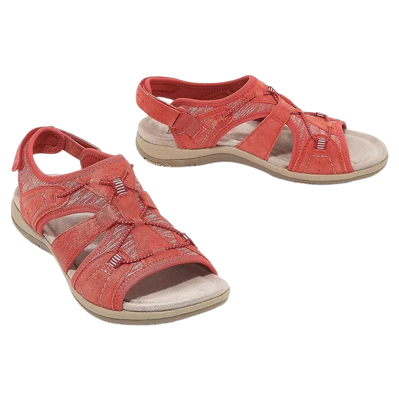 Sandale orthopédique femme maintien optimal rouge