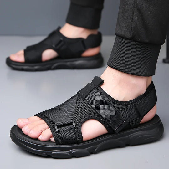 Sandale orthopédique homme à maintien croisé