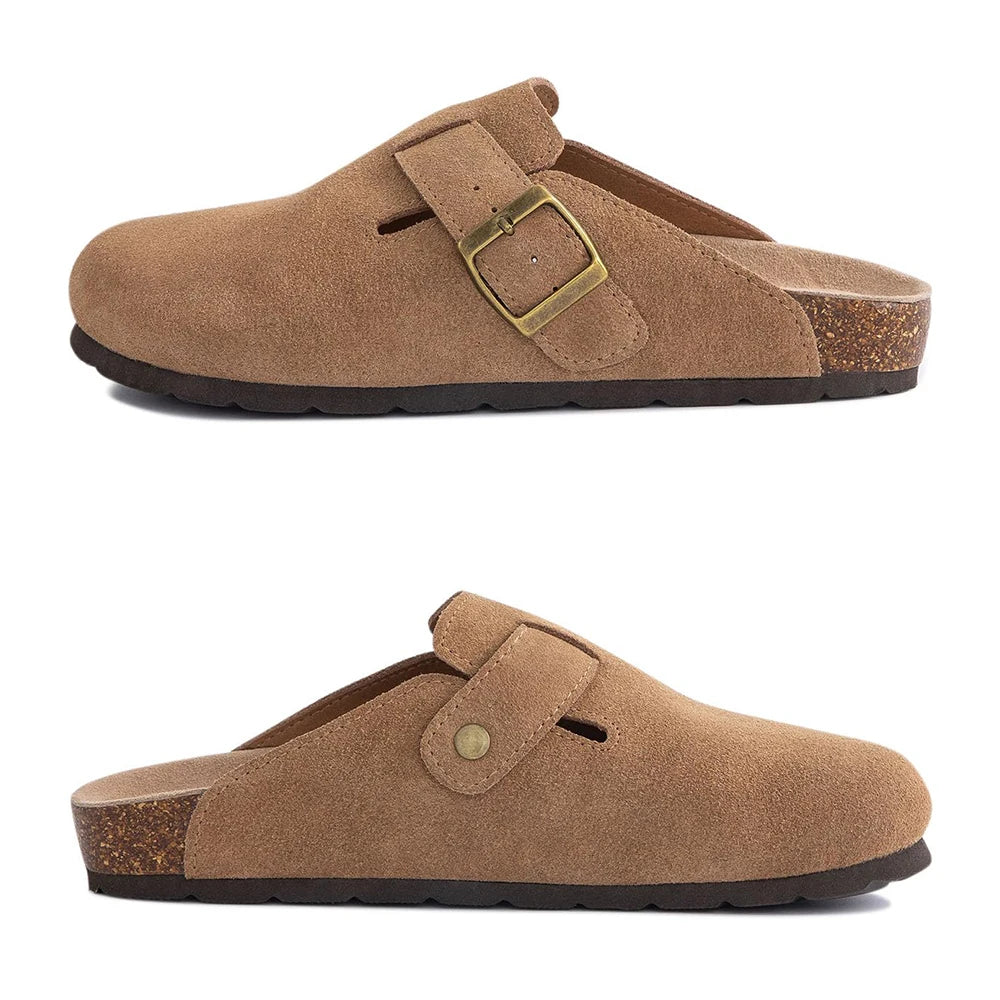 Sabot orthopédique femme en suédine avec boucle
