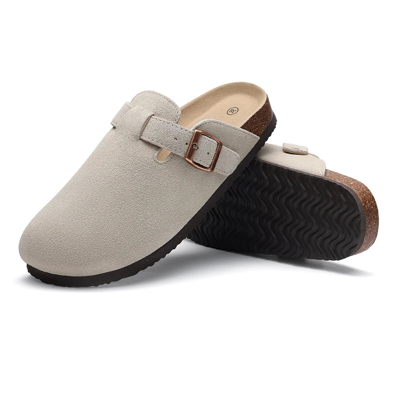 Sabot orthopédique femme en suédine avec boucle