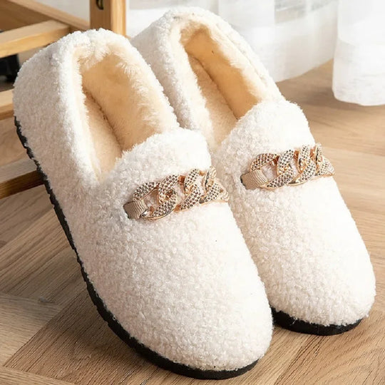 Chausson orthopédique femme avec boucle décorative