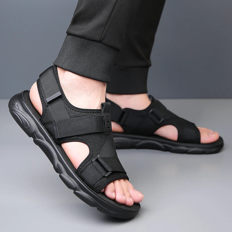 Sandale orthopédique homme à maintien croisé
