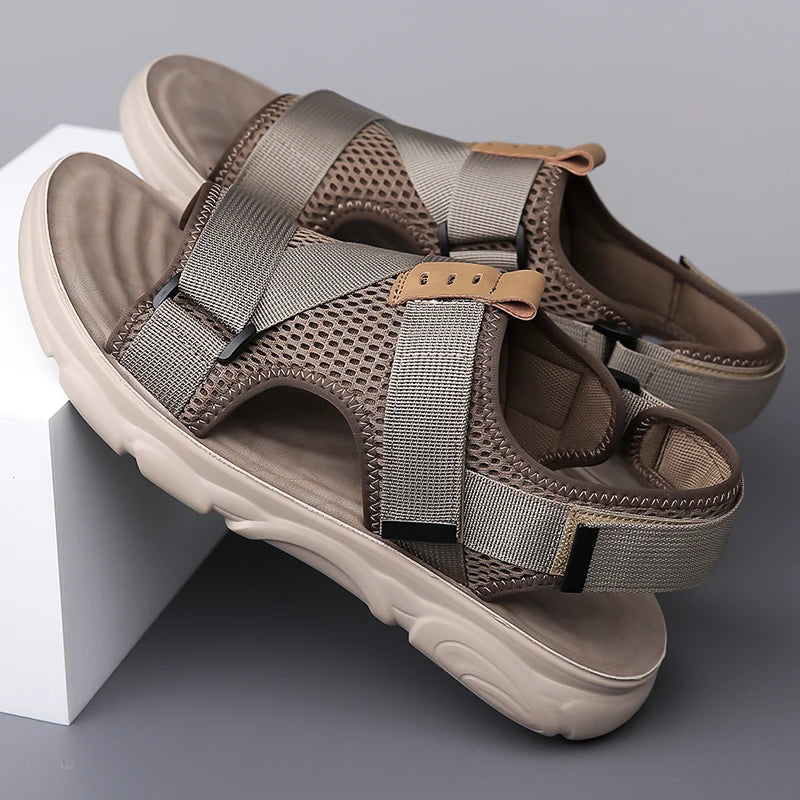 Sandale orthopédique homme à maintien croisé