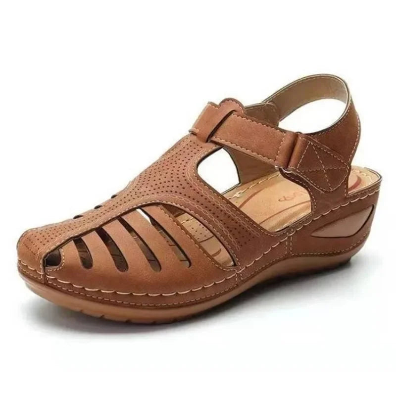 Sandale orthopédique femme confort à talon compensé