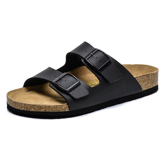 Claquette orthopédique homme double bride en liège
