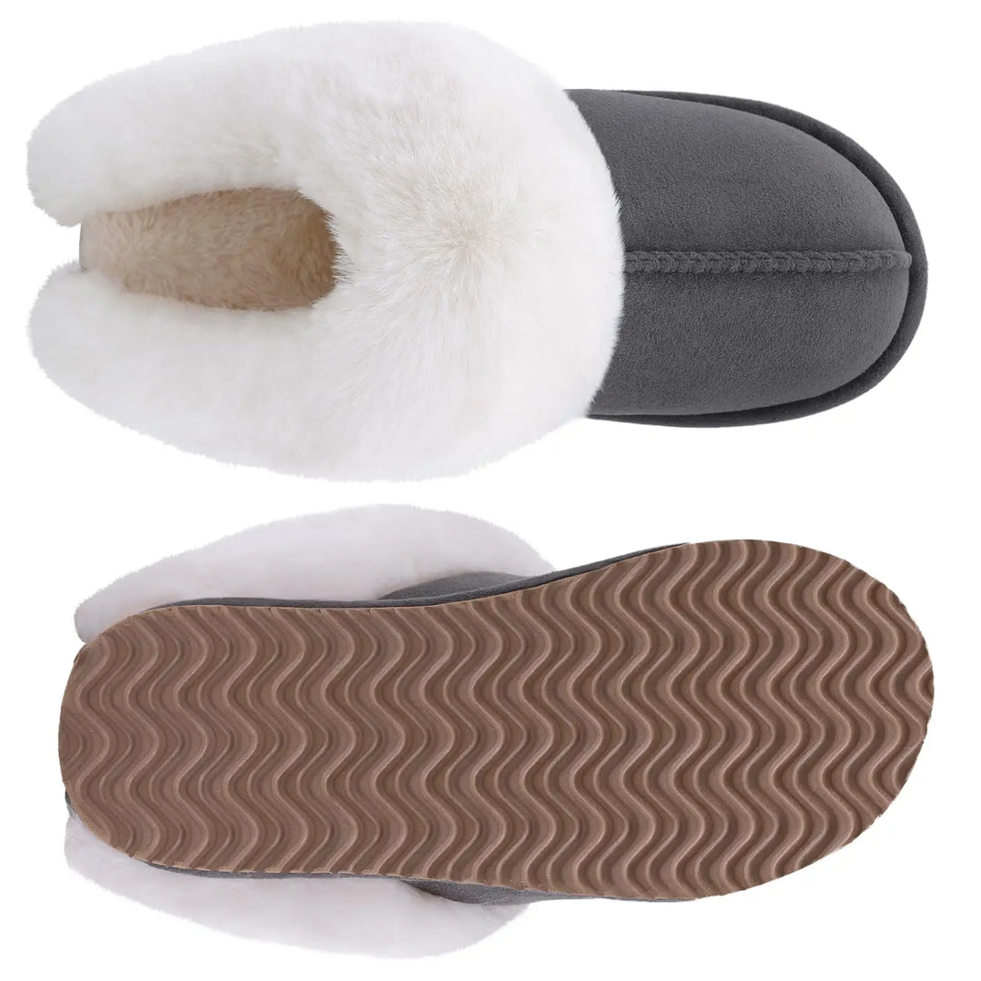 Chausson orthopédique femme bordure en fausse fourrure