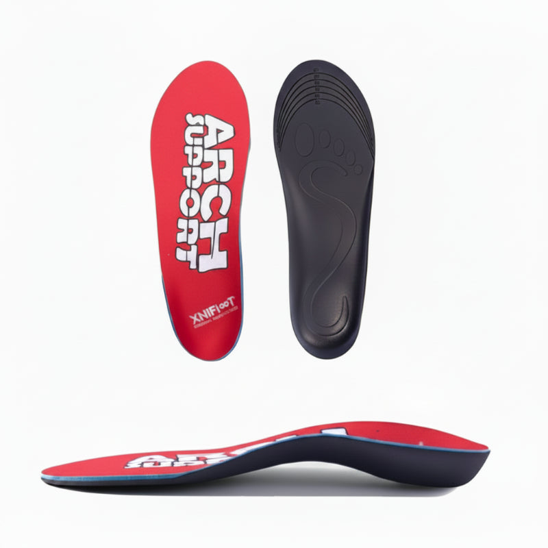 Semelle orthopédique pied plat sport renforcée rouge