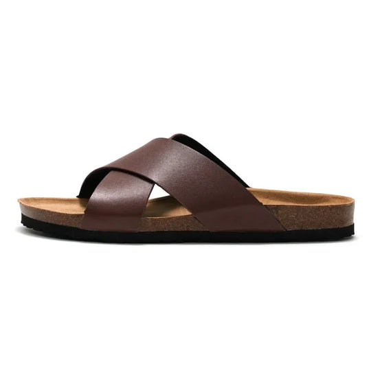 Claquette orthopédique homme à brides croisées confort