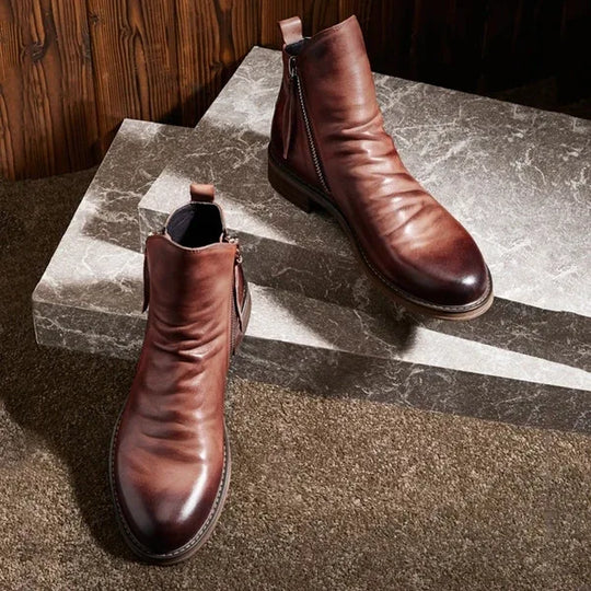 Botte orthopédique homme à fermeture éclair pratique