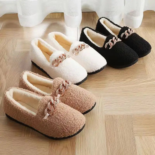 Chausson orthopédique femme avec boucle décorative