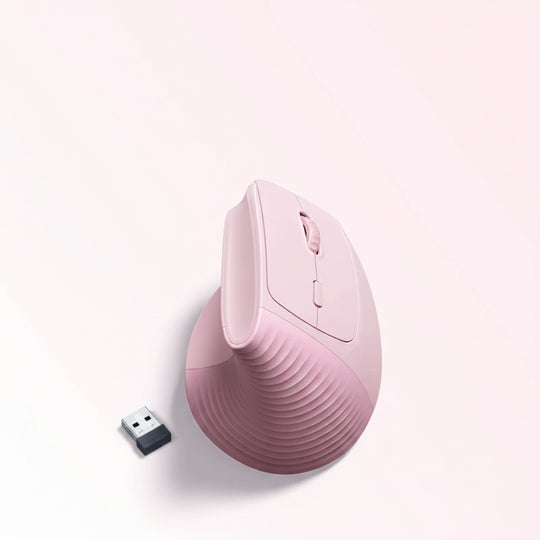 Souris orthopédique sans fil ergonomique Bluetooth couleur rose