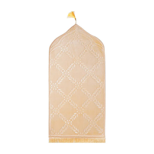 Tapis de prières orthopédique avec rembourrage antidérapant beige
