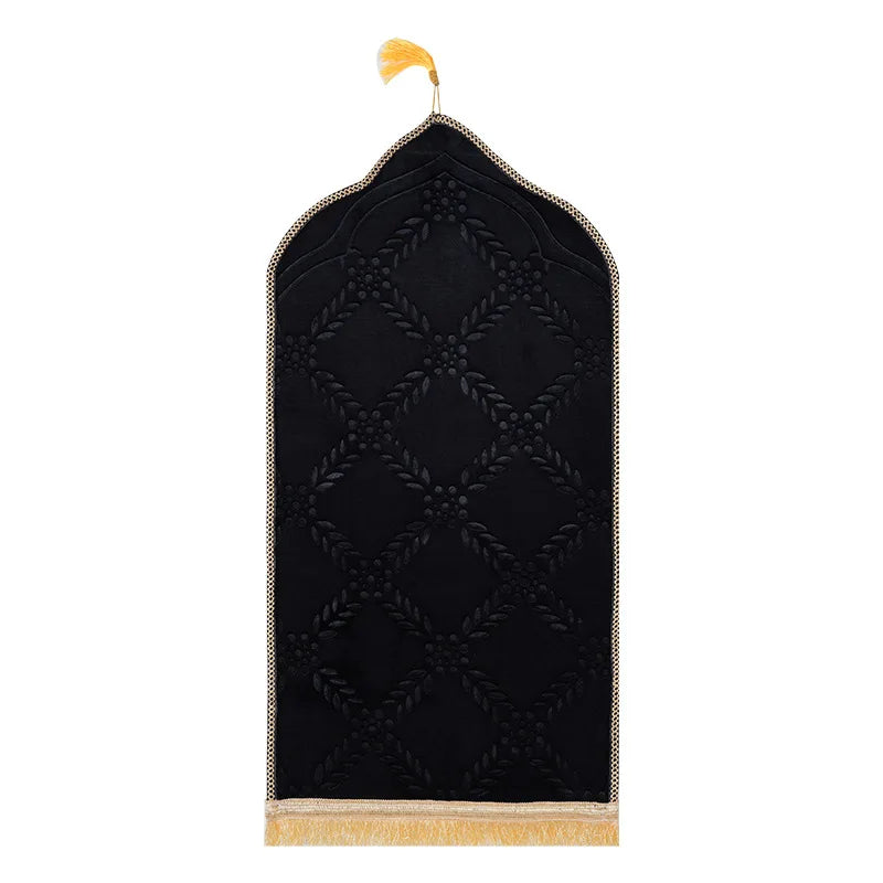Tapis de prières orthopédique avec rembourrage antidérapant noir