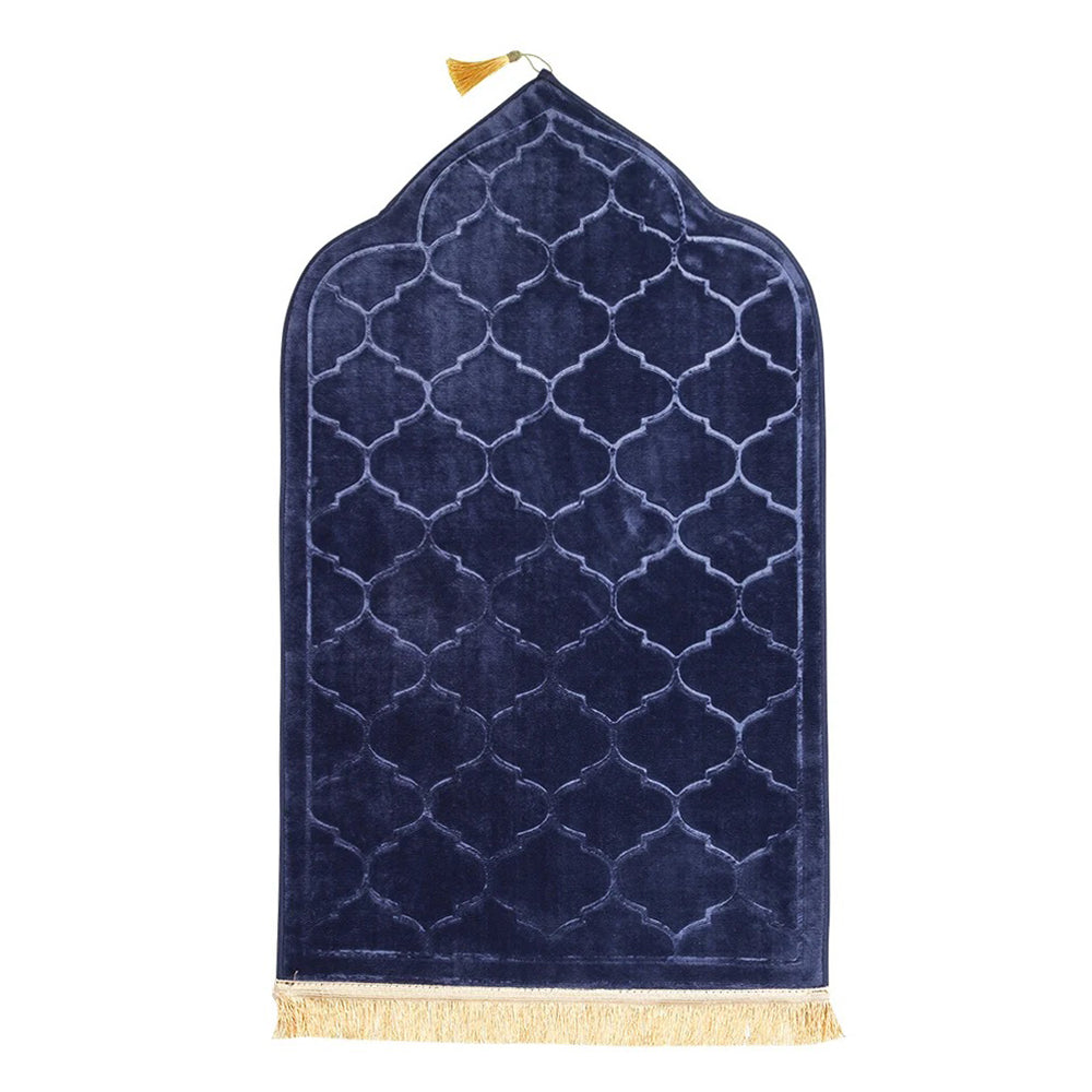 Tapis de prières orthopédique de voyage antidérapant et pliable bleu