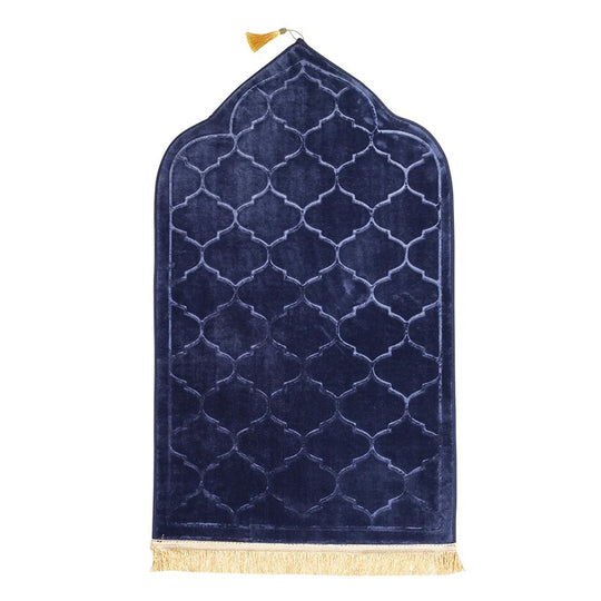 Tapis de prières orthopédique de voyage antidérapant et pliable bleu