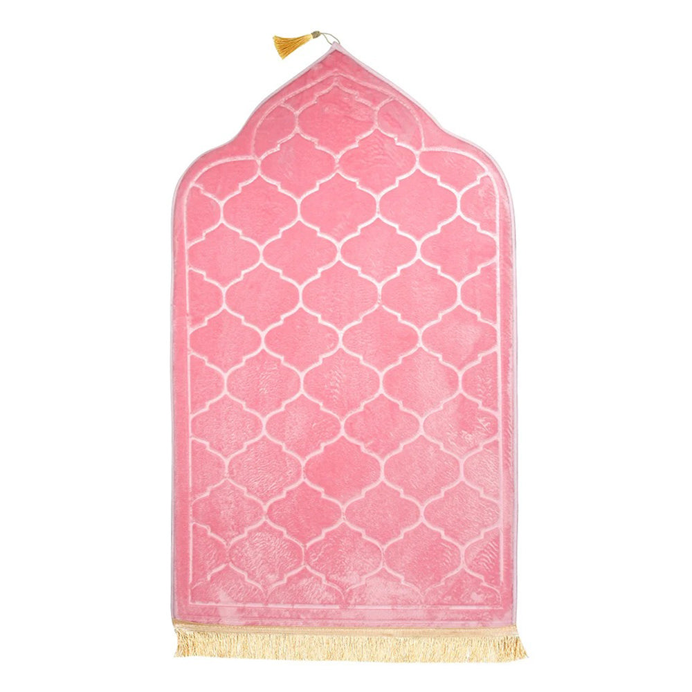 Tapis de prières orthopédique de voyage antidérapant et pliable rose