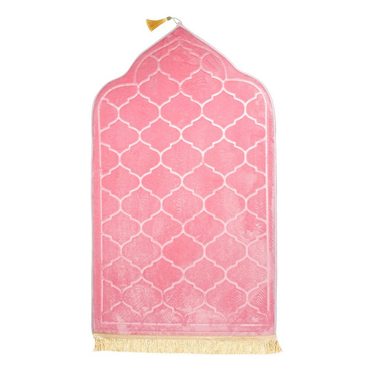 Tapis de prières orthopédique de voyage antidérapant et pliable rose