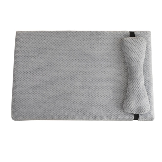 Tapis orthopédique chien apaisant avec coussin intégré gris