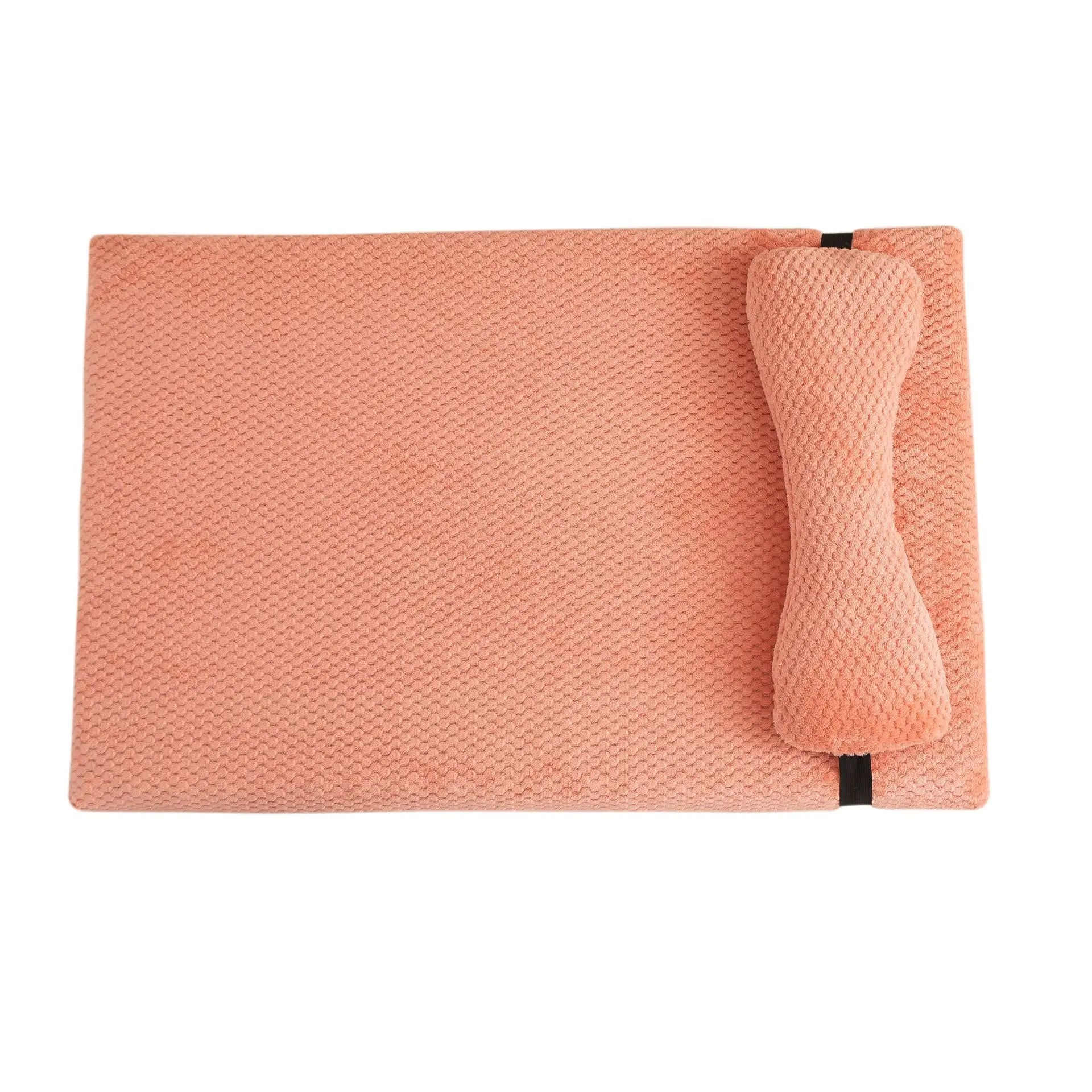 Tapis orthopédique chien apaisant avec coussin intégré rose