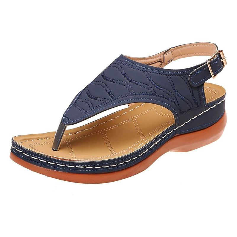Tong orthopédique femme à bride ajustable bleu