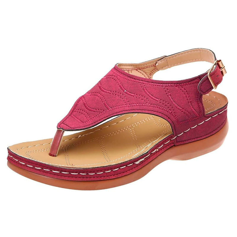 Tong orthopédique femme à bride ajustable rouge