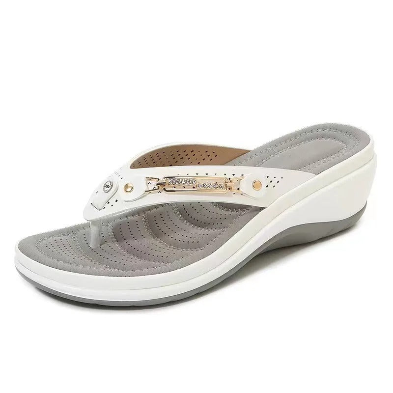 Tong orthopédique femme confort quotidien blanc