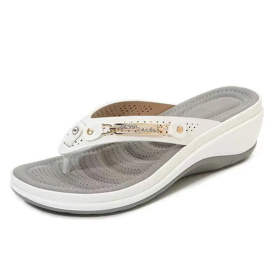 Tong orthopédique femme confort quotidien blanc