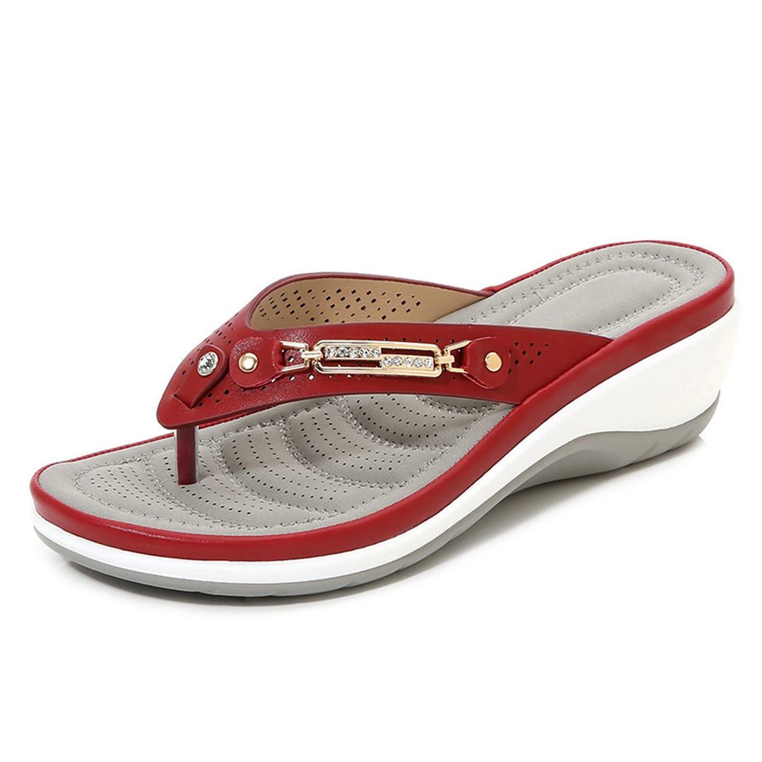 Tong orthopédique femme confort quotidien rouge