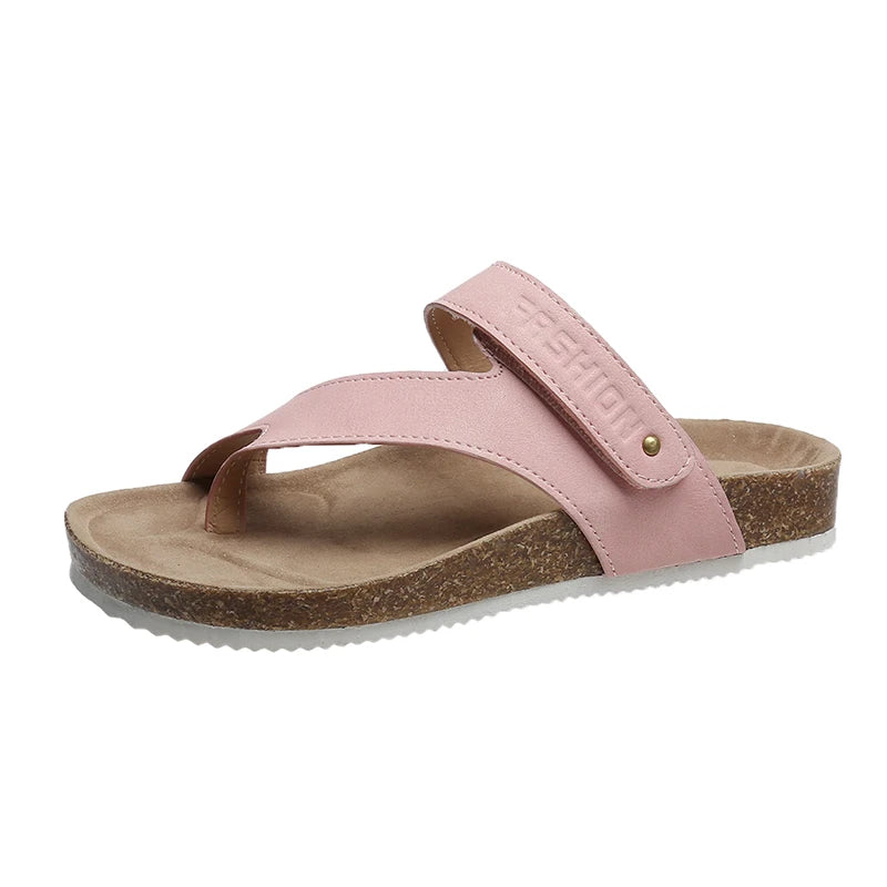 Tong orthopédique femme design ergonomique rose
