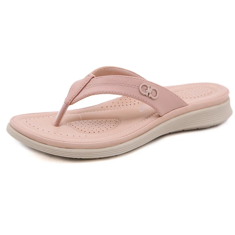 Tong orthopédique femme à effet mémoire de forme rose