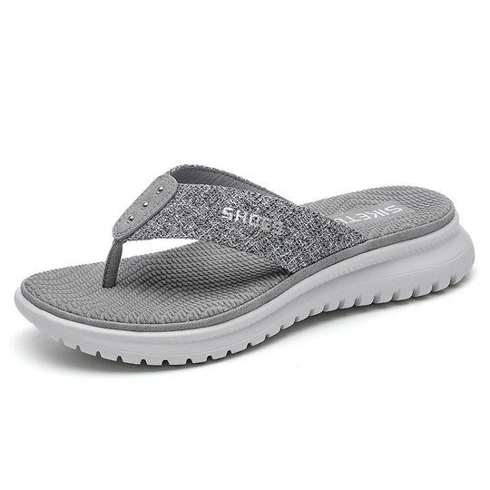 Tong orthopédique femme à semelle souple gris