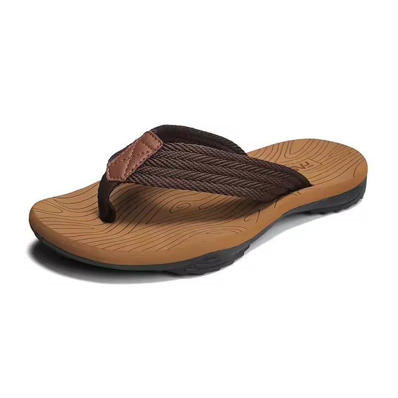 Tong orthopédique homme amorti renforcé marron