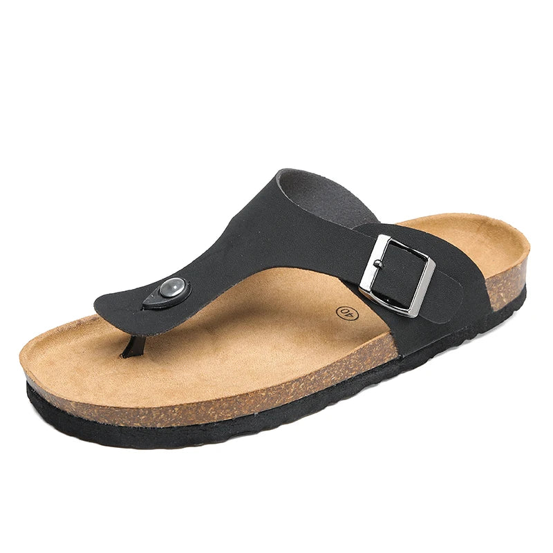 Tong orthopédique homme avec soutien ajustable noir
