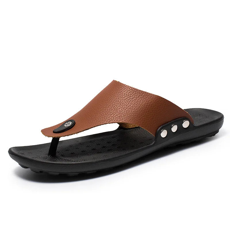 Tong orthopédique homme ergonomique et souple marron